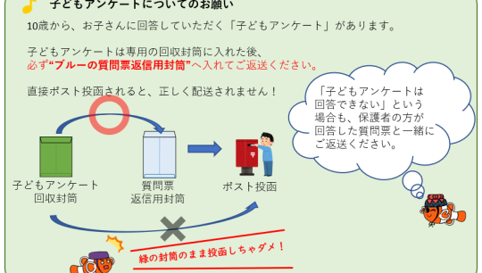 【ご注意ください！】子どもアンケートの直接投函について